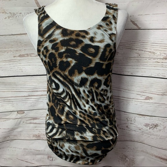 Daytrip Leopard Pleated Embellished Top - Picture 5 of 6